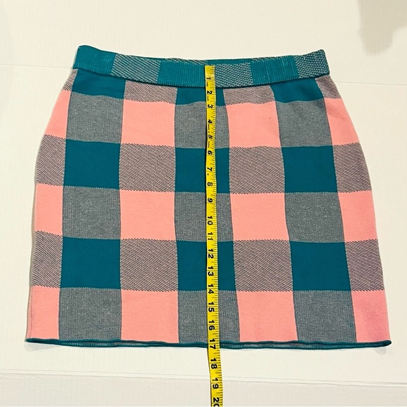 English Factory Plaid Knit Skirt - Picture 6 of 7
